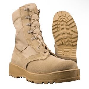 Wellco 12.5 W 305 113 03-D-0320 1772 Tan Combat Moto Boots with Lace-Up Design